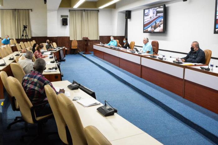Sesión del Consejo Nacional de Innovación, encabezado por el presidente cubano Miguel Díaz-Canel Bermúdez. 