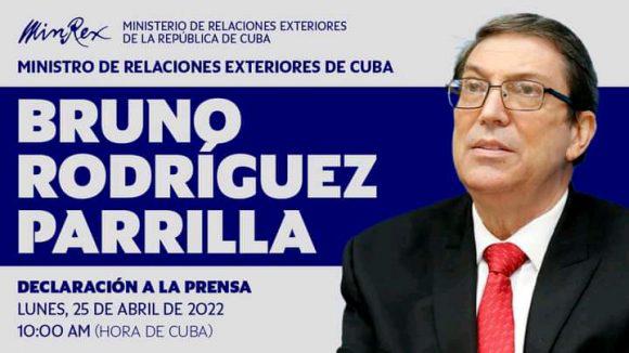 Bruno Rodríguez Parrilla, ministro de Relaciones Exteriores de Cuba