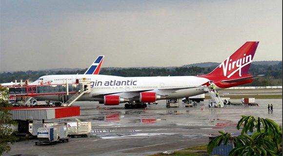 Avión de Virgin Atlantic en el Aeropuerto Internacional José Martí de La Habana.