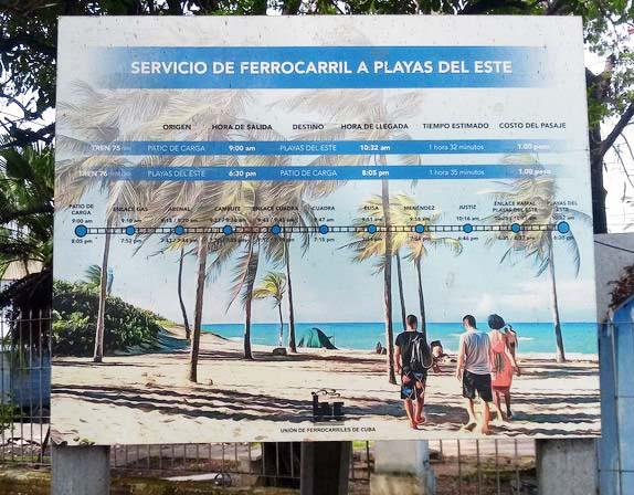 Servicio de ferrocarril a Playas del Este