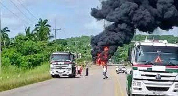 Explosión de camión cisterna