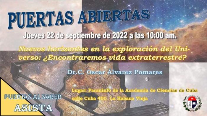 Cartel con invitación a las puertas abiertas de la ACC