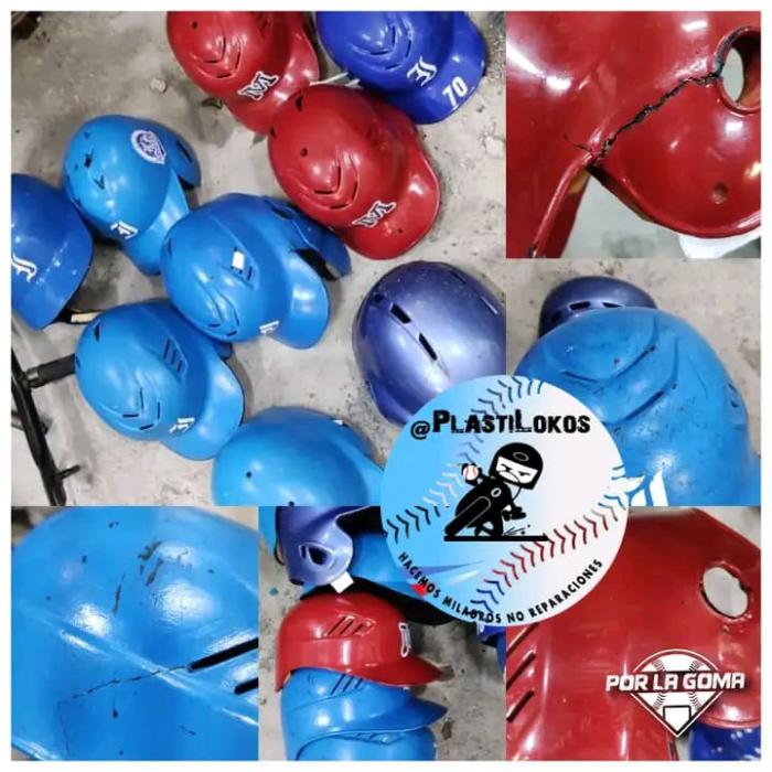 Cascos de jugadores de béisbol en Liga Élite