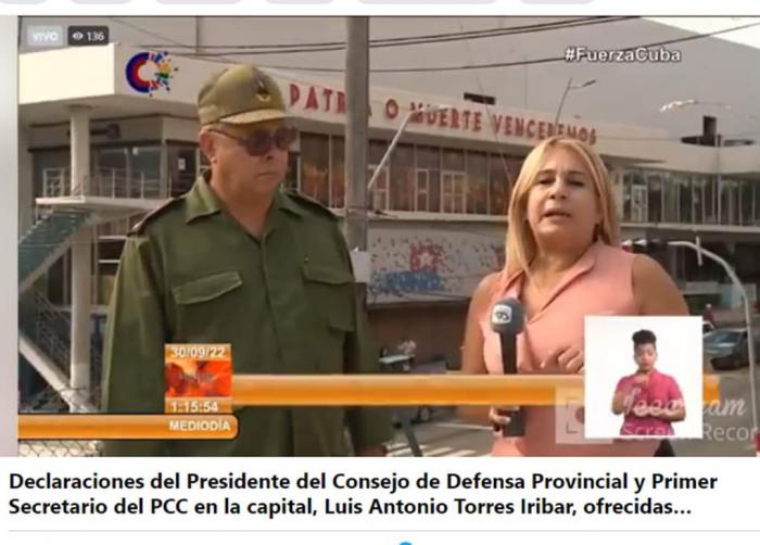 Luis Antonio Torres Iríbar ofrece declaraciones ante la televisión cubana