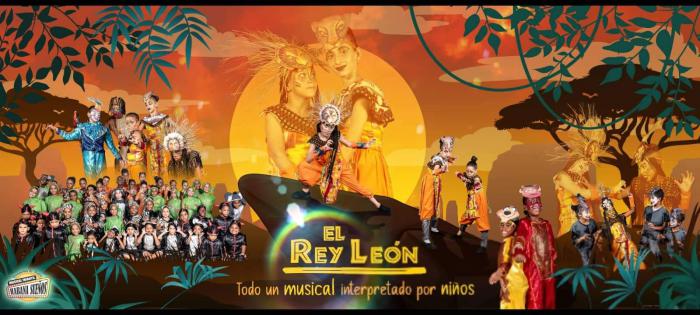 Cartel de la presentación de El rey león por la compañía infantil Habana sueños