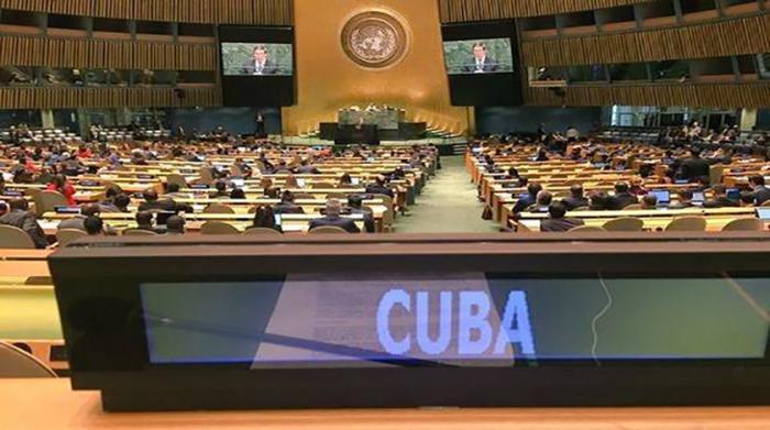 Personas reunidas en la Asamblea General de Naciones Unidas