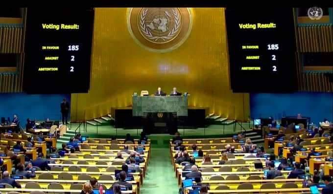 Resultado de la votación en la ONU