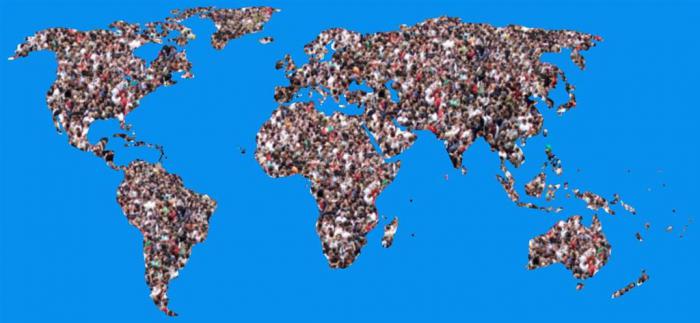 Mapa del mundo con su población