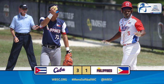 Juego Cuba-Filipinas en mundial masculino de softbol