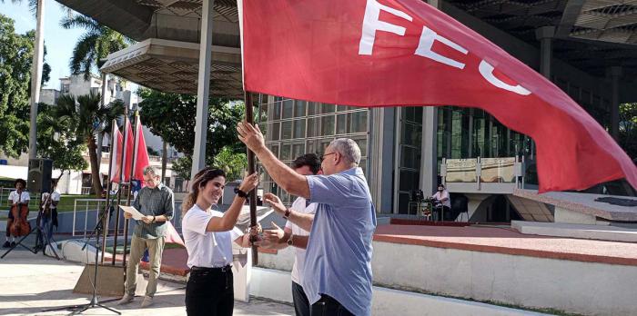 Abanderamiento a la delegación de la Habana al congreso de la FEU