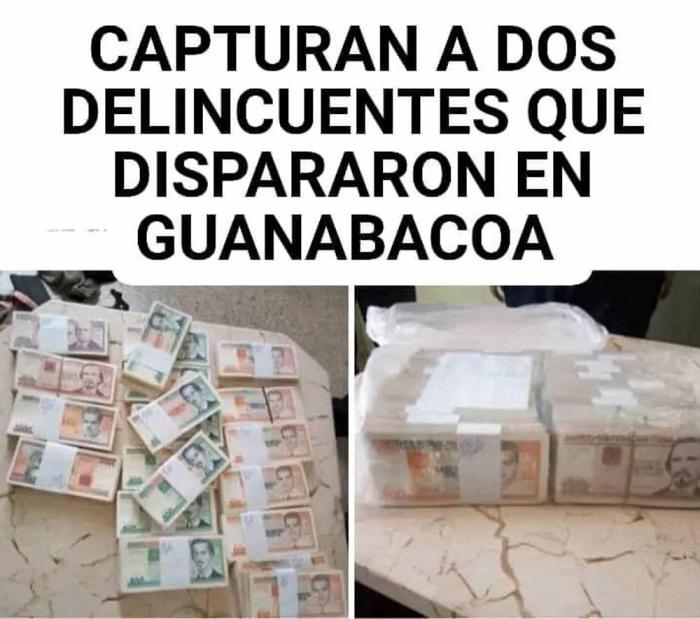 Dinero capturado a delincuentes que dispararon en Guanabacoa