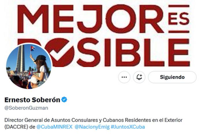 Ernesto Soberón en Twitter