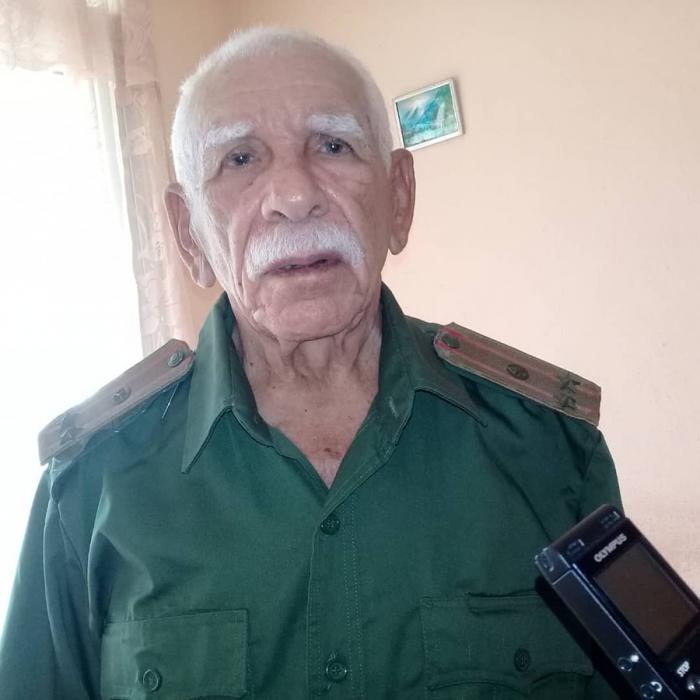 Teniente Coronel de la Reserva Pedro  Justo López Moreno, combatiente del Batallón de Combate de la PNR que combatió en Playa Girón.