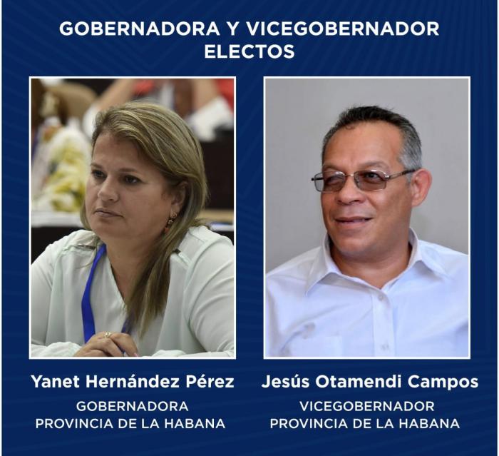 Gobernadora y vicegobernador de La Habana