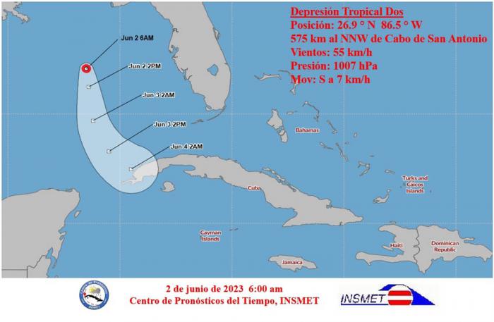 Cono de depresión tropical número 2