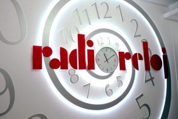 Radio Reloj con un reloj de fondo