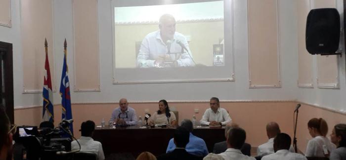 Conferencia de prensa por coloquio Patria y feria de Informática