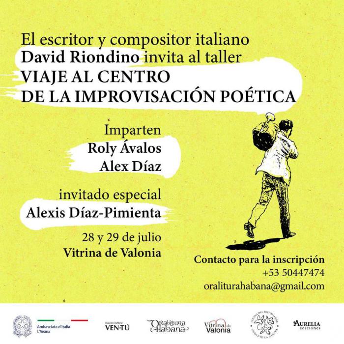 Cartel del Taller de repentismo Viaje al centro de la improvisación poética