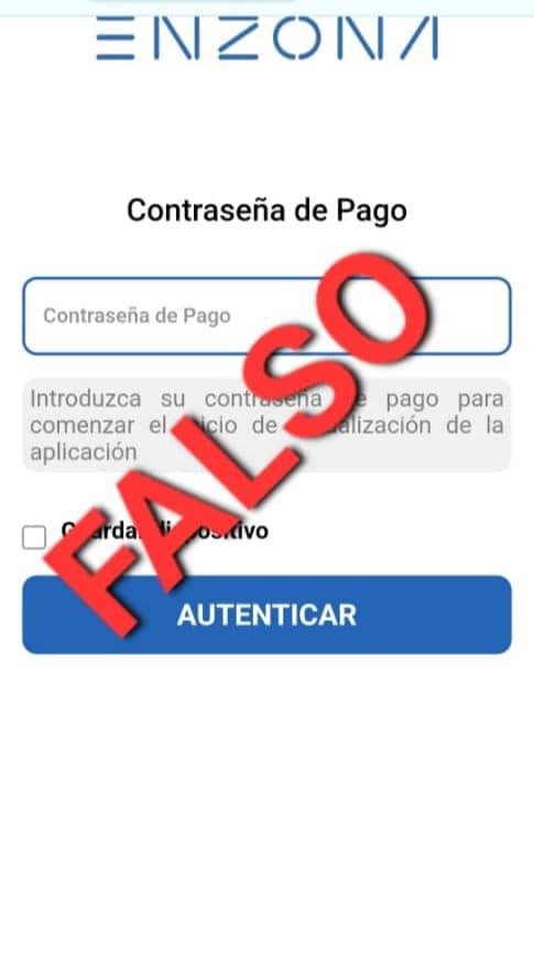 Enzona alerta sobre sitio web falso