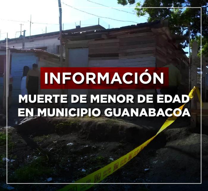 Nota sobre fallecimiento de un menor en Guanabacoa