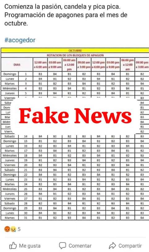 Fake news sobre apagones en La Habana