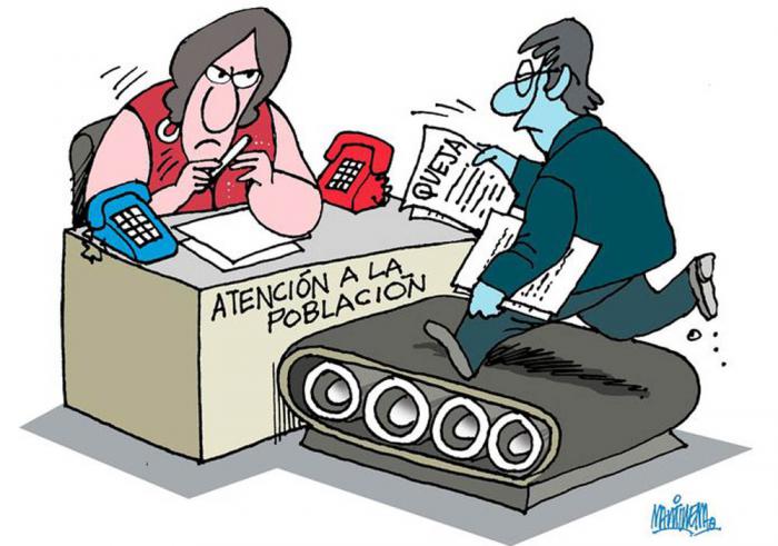 Caricatura sobre atención a la población
