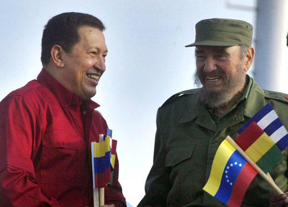 Fidel y Hugo Chávez
