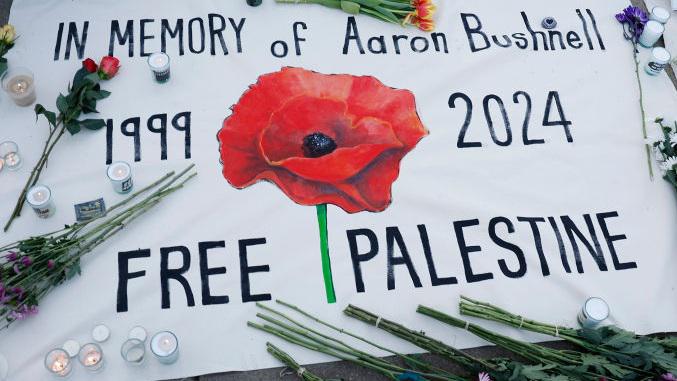 En memoria de  Aaron Bushnell (1999-2024) Free Palestine