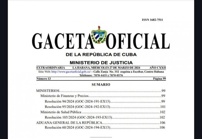 Gaceta Oficial No. 13