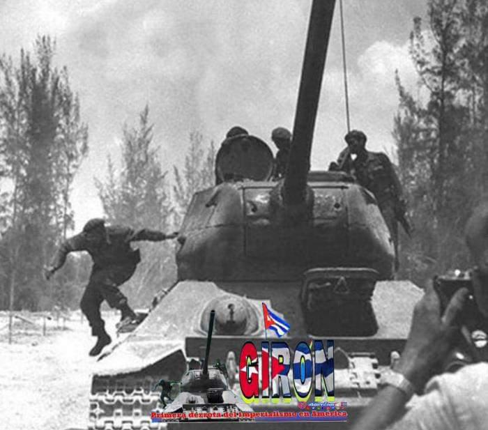 Girón, Fidel saliendo de tanque de guerra