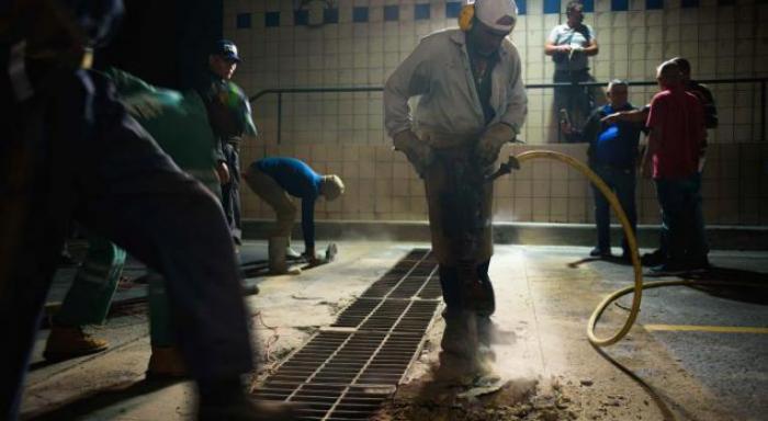 Obras en el túnel de La Habana