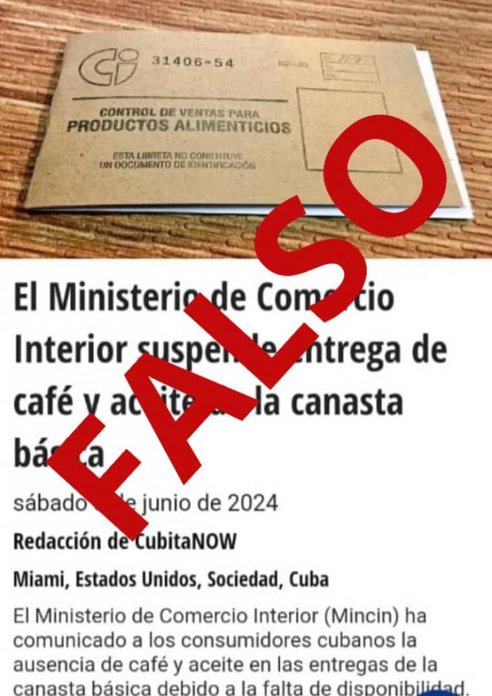Noticia falsa sobre suspensión de venta de café y aceite de la canasta familiar normada