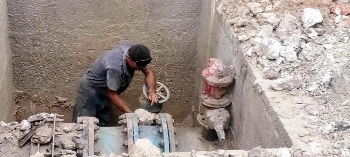 Trabajos en tubería de agua