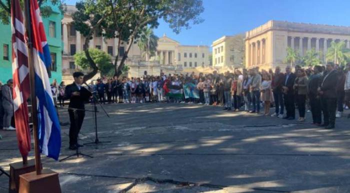 Acto político cultural efectuado este viernes en La Habana, en ocasión del aniversario 96 de su asesinato.