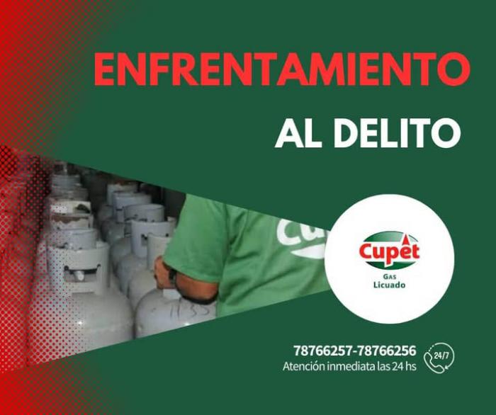 Cartel enfrentamiento a delitos en venta de gas licuado