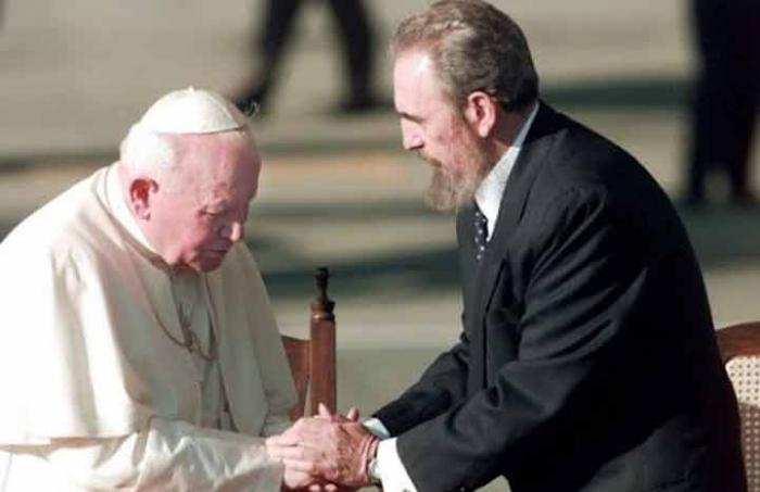 Fidel y Papa Juan Pablo II 