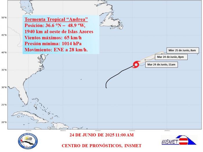 Tormenta Tropical Andrea, la primera de la temporada ciclónica de 2025