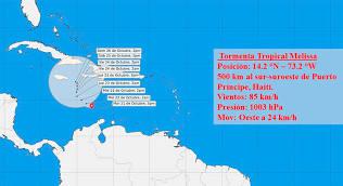 Aviso de ciclón tropical No 3 tormenta tropical Melissa