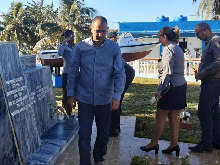 Liván Izquierdo Alonso durante homenaje a héroes de Tarará