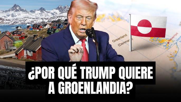 Donal Trump con una pregunta que dice ¿Por qué Trump quiere a Groenlandia?