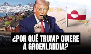 Donal Trump con una pregunta que dice ¿Por qué Trump quiere a Groenlandia?