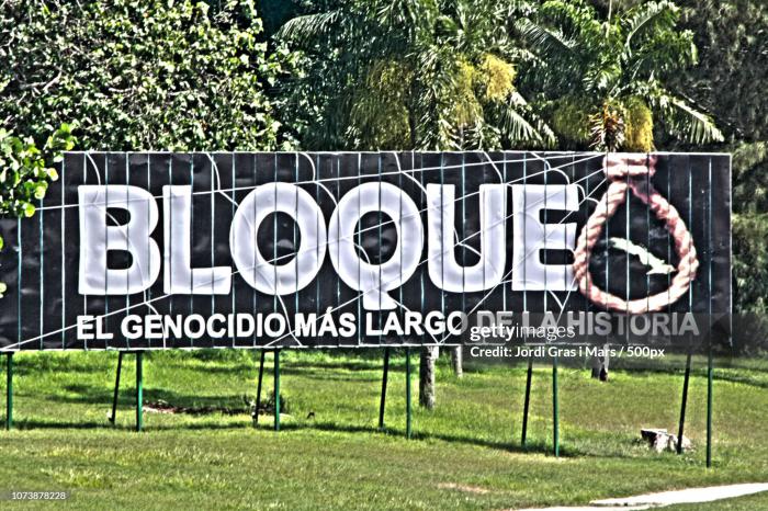 Cartel de bloqueo contra Cuba