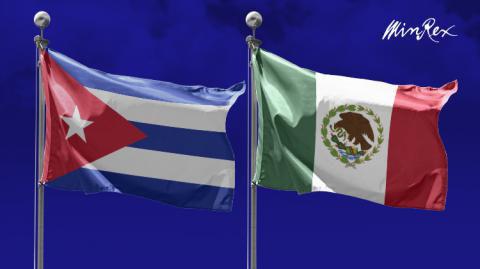 Banderas de Cuba y México