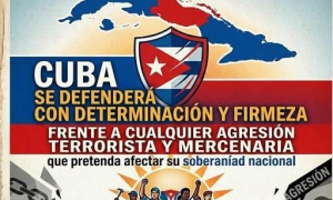 Fragmento de cartel Cuba se defenderá