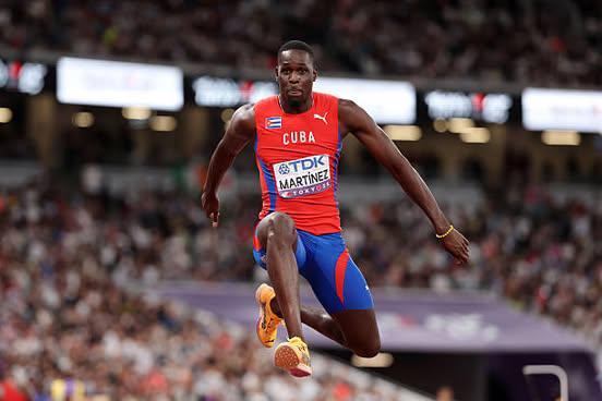 TOKYO, JAPAN - SEPTEMBER 19: Lazaro Martinez of Team Cuba  competes in the Men's Triple Jump Final on day seven of the World Athletics Championships Tokyo 2025 at National Stadium on September 19, 2025 in Tokyo, Japan.  (Photo by Christian Petersen/Getty Images)