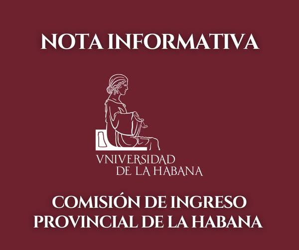 Nota informatvia de la Universidad de La Habana