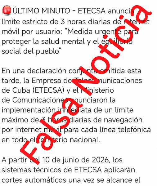 Mincom desmiente Falsa noticia sobre límite de internet