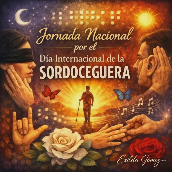 Cartel de la Jornada nacional por el día internacional de la sordoceguera