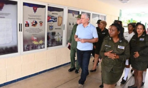 Recorrió Díaz-Canel preuniversitario del MININT en Playa