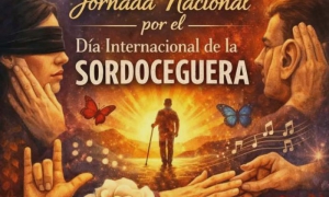 Cartel de la Jornada nacional por el día internacional de la sordoceguera